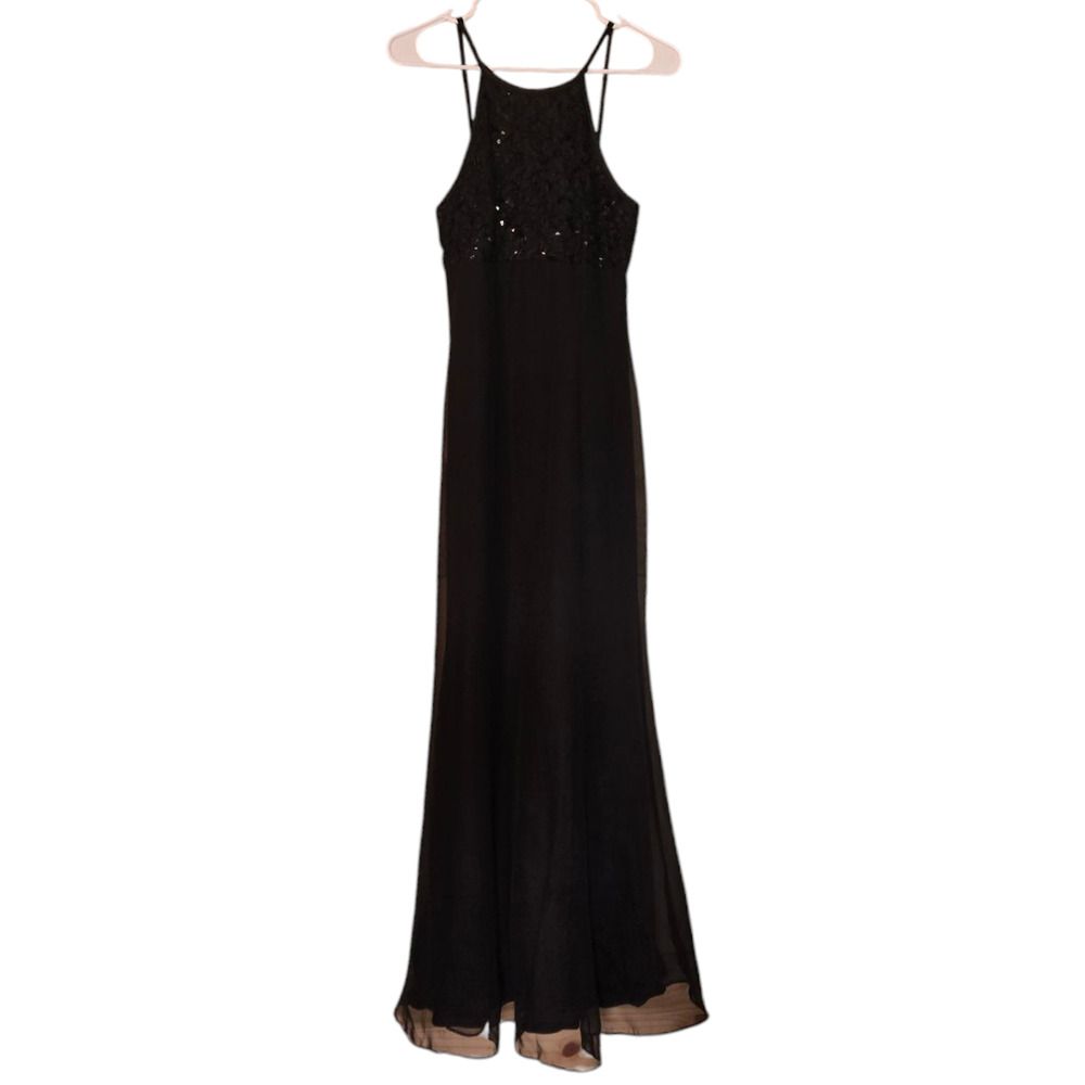 Vintage De Laru Formal 90's Halter Dress Size 5 6 - Picture 5 of 9